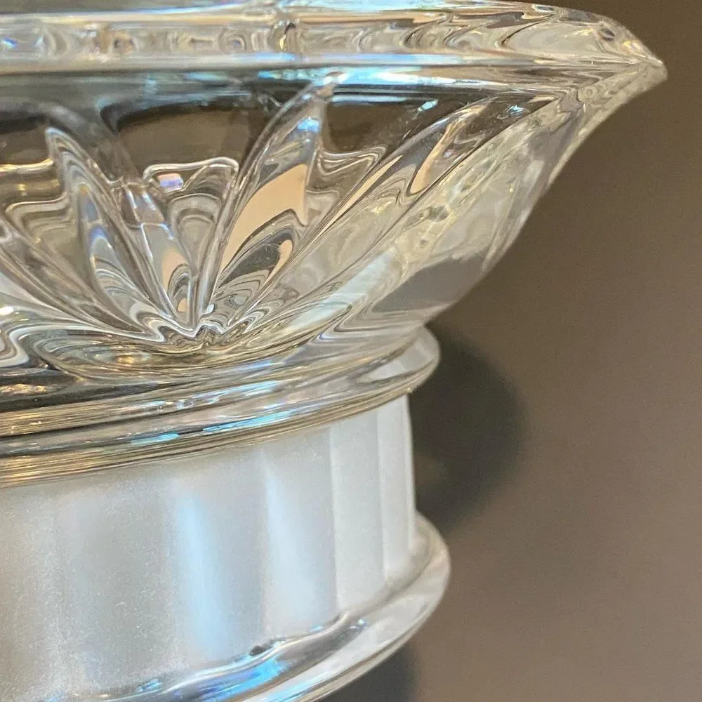 Vintage Stunning Crystal Footed with Geometric Design Candy Dish, 8